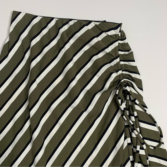 SOLID & STRIPED Ruched Striped Stretch-Jersey Skirt NWT - Picture 6 of 16